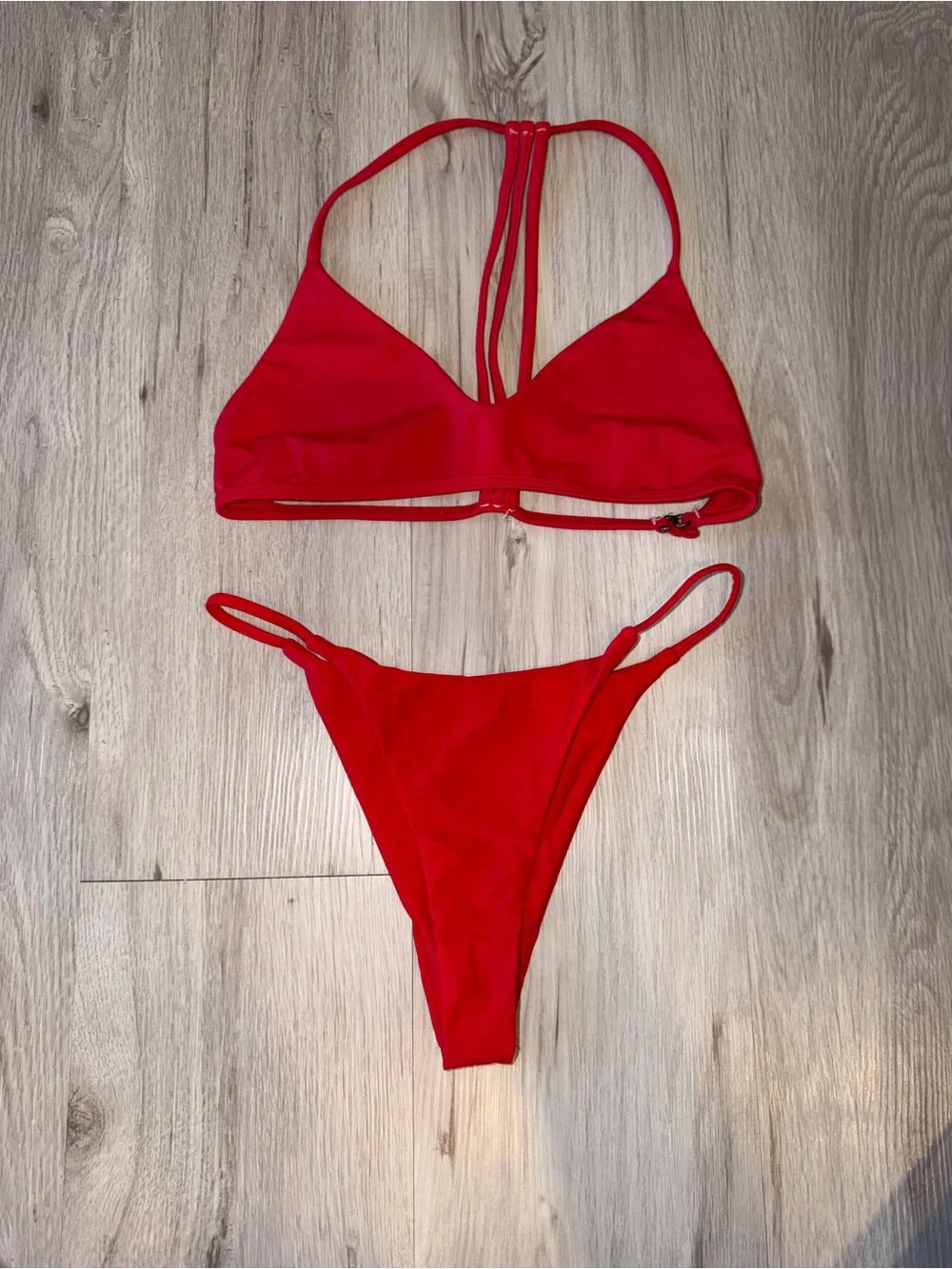 Strappy Red Two-Piece Bikini Set